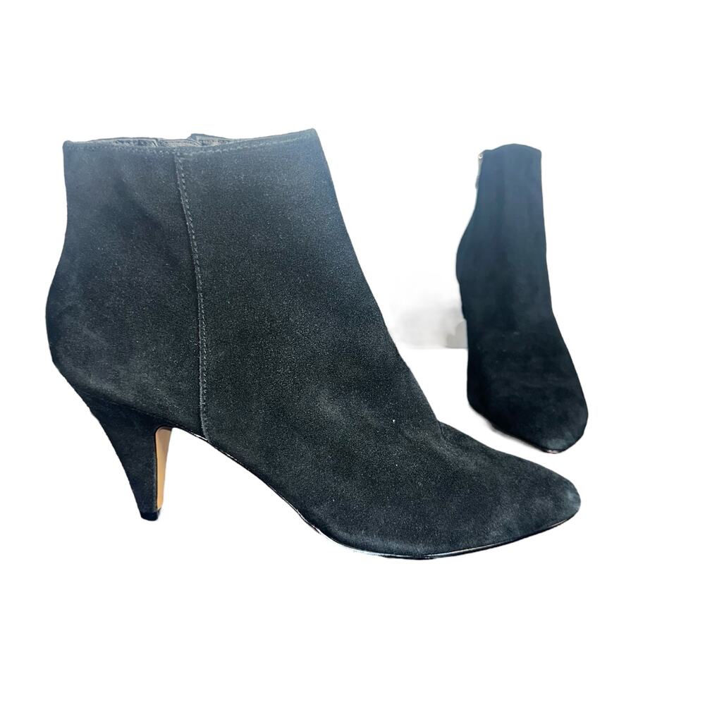 Dolce Vita Black Suede Pointed Toe Kitten Heel Ankle Boots Size 9.5